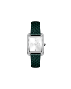 1ª Classe watch woman time only steel e leather green Maui